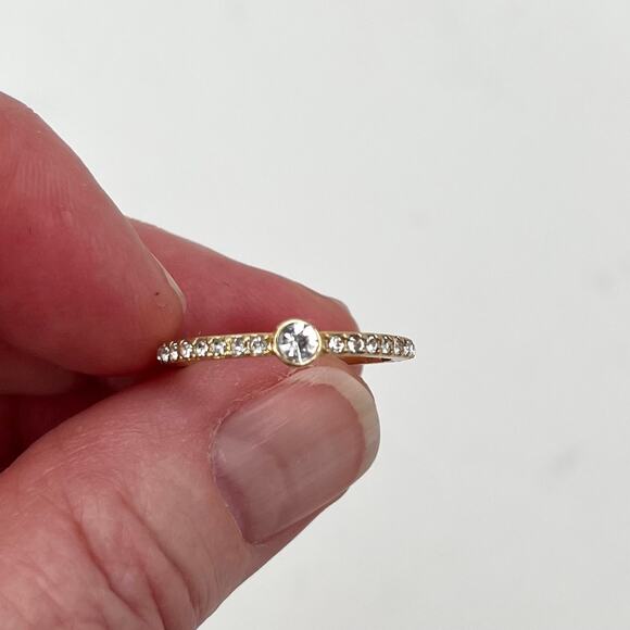 Ettika Fashion Jewelry  3 Gold Rhinestone Ring Set GTRS078 7.5/8 NWT - Picture 8 of 8